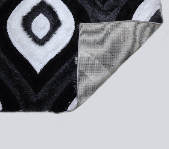 3D Shaggy GRAY-BLACK Area Rug - 3D151