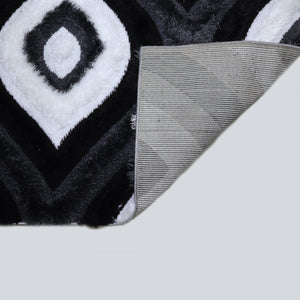 3D Shaggy GRAY-BLACK Area Rug - 3D151