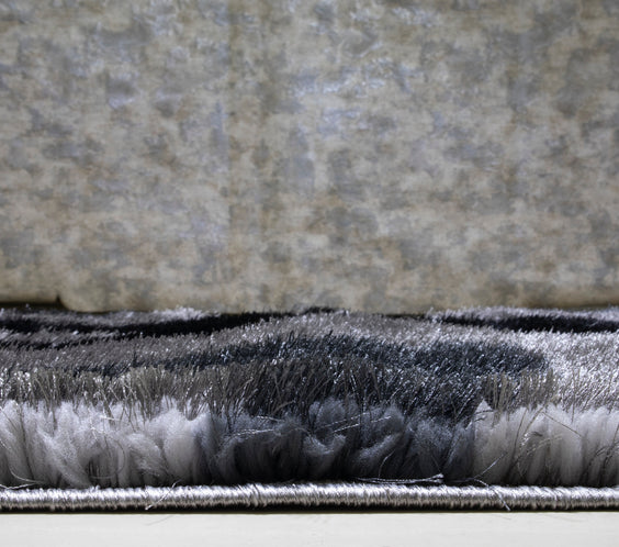 3D Shaggy GRAY-BLACK Area Rug - 3D444