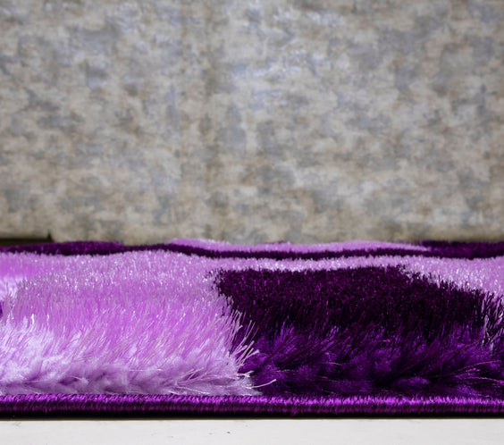 3D Shaggy PURPLE Area Rug - 3D666