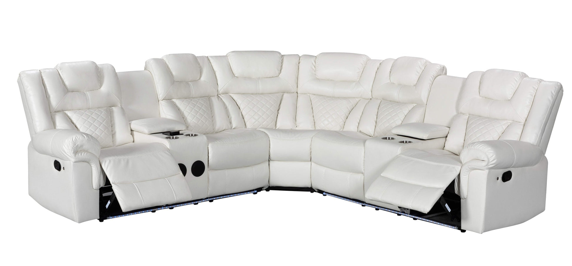 Alexa White Reclining Sectional