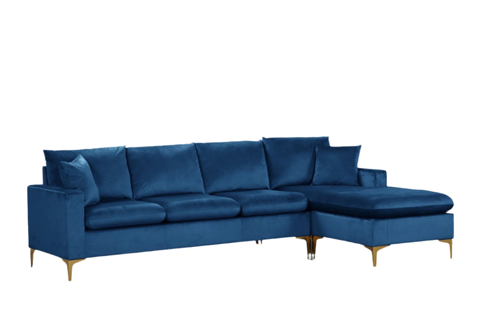 Amber Blue Velvet Reversible Sectional