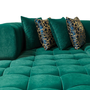 Ariana Green Velvet Double Chaise Sectional