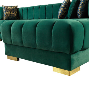 Ariana Green Velvet Double Chaise Sectional