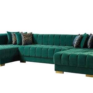 Ariana Green Velvet Double Chaise Sectional