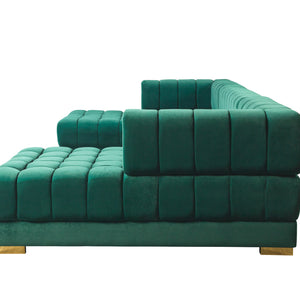 Ariana Green Velvet Double Chaise Sectional