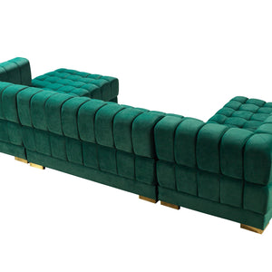 Ariana Green Velvet Double Chaise Sectional