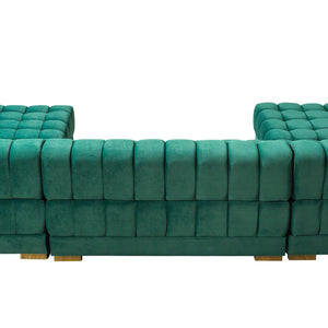 Ariana Green Velvet Double Chaise Sectional