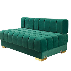 Ariana Green Velvet Double Chaise Sectional