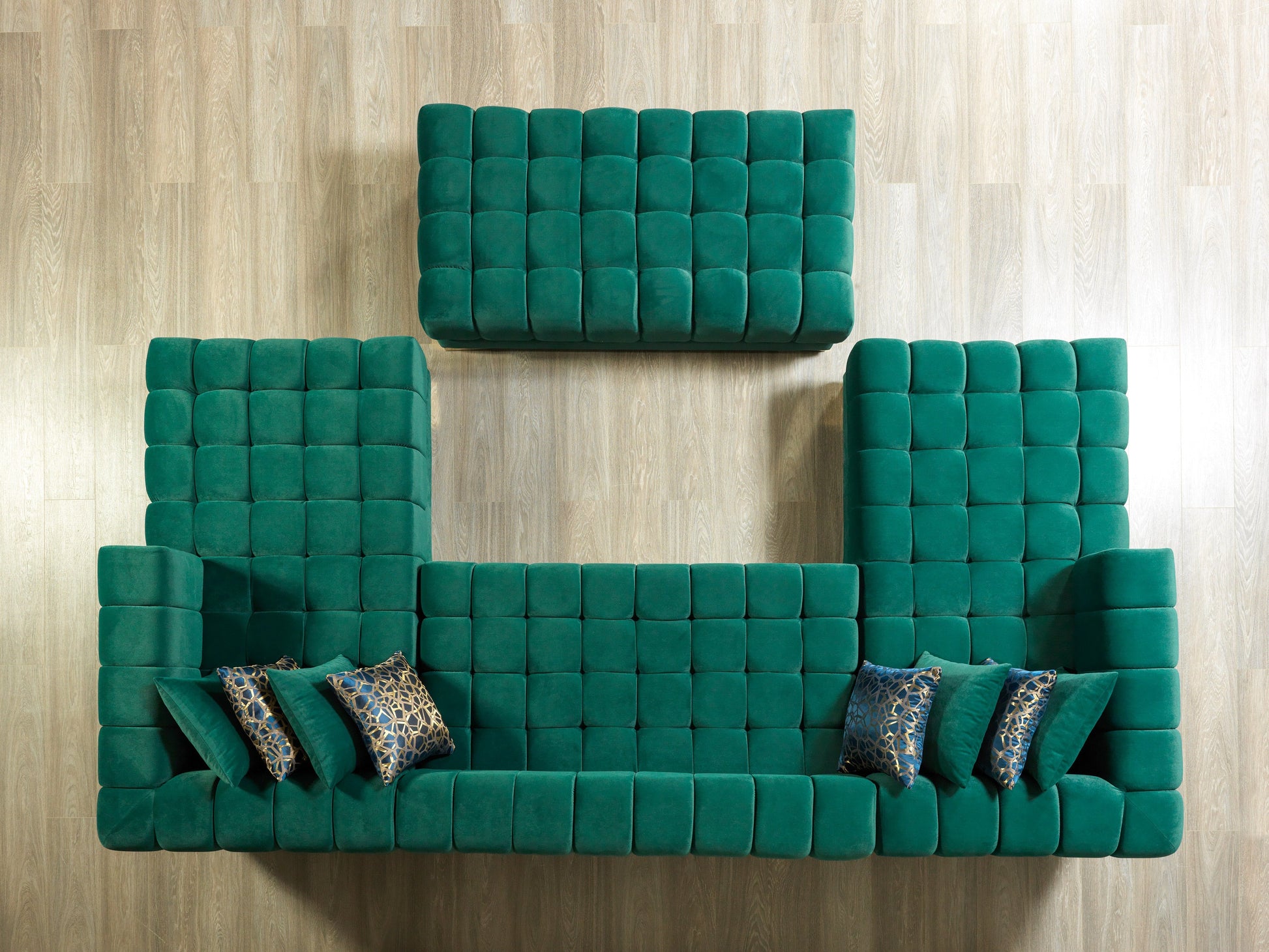 Ariana Green Velvet Double Chaise Sectional