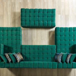 Ariana Green Velvet Double Chaise Sectional