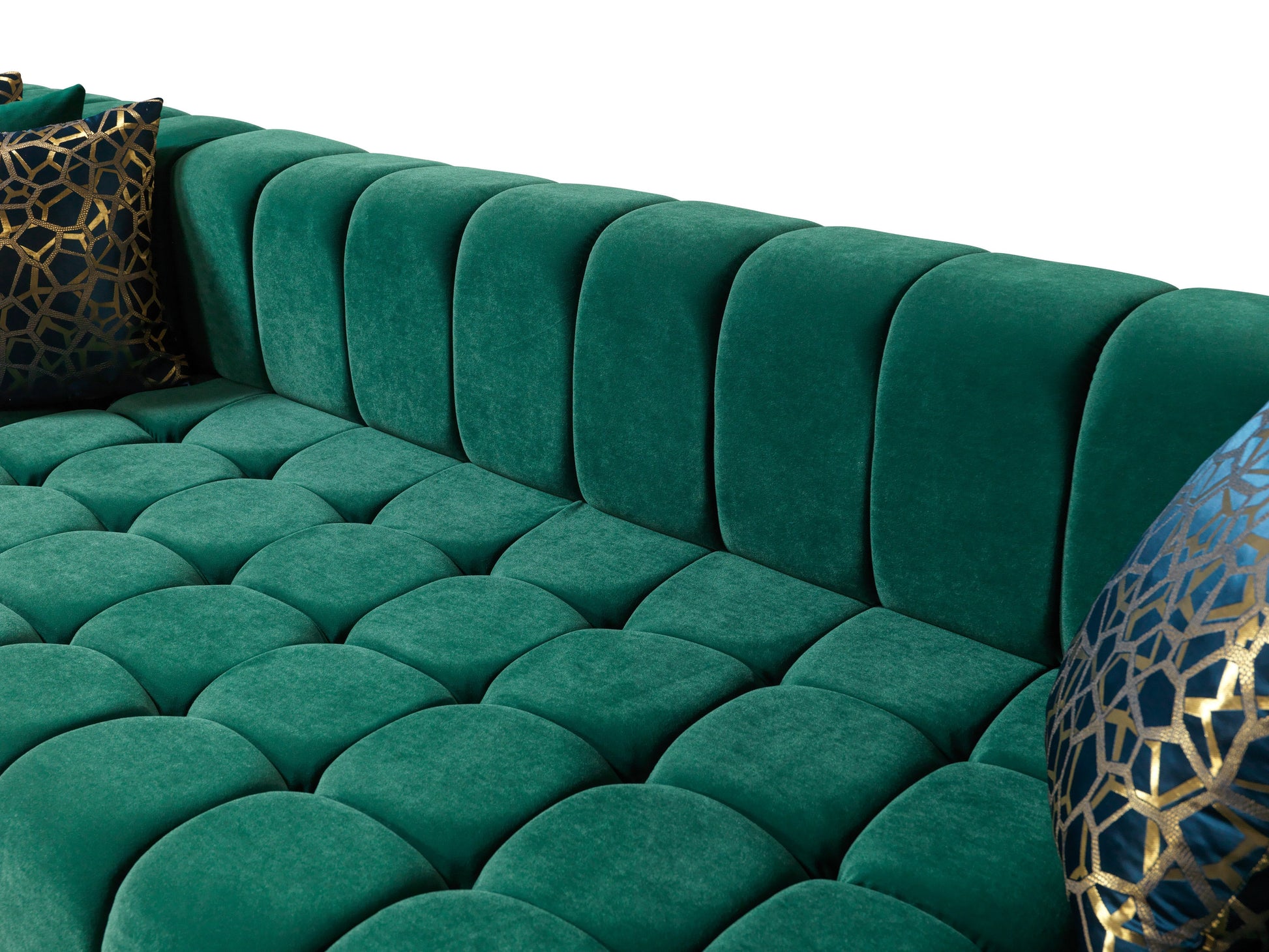 Ariana Green Velvet Double Chaise Sectional