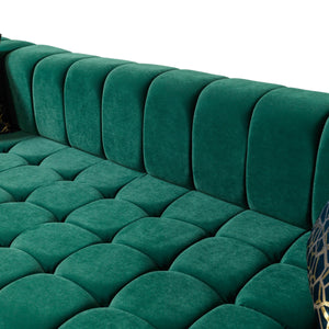 Ariana Green Velvet Double Chaise Sectional