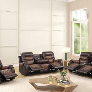 Ashley Two-Tone Brown 3-Piece Reclining Living Room Set