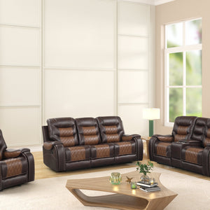 Ashley Two-Tone Brown 3-Piece Reclining Living Room Set