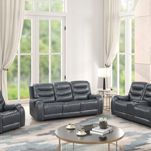 Ashley Gray Oversized 3-Piece Reclining Living Room Set