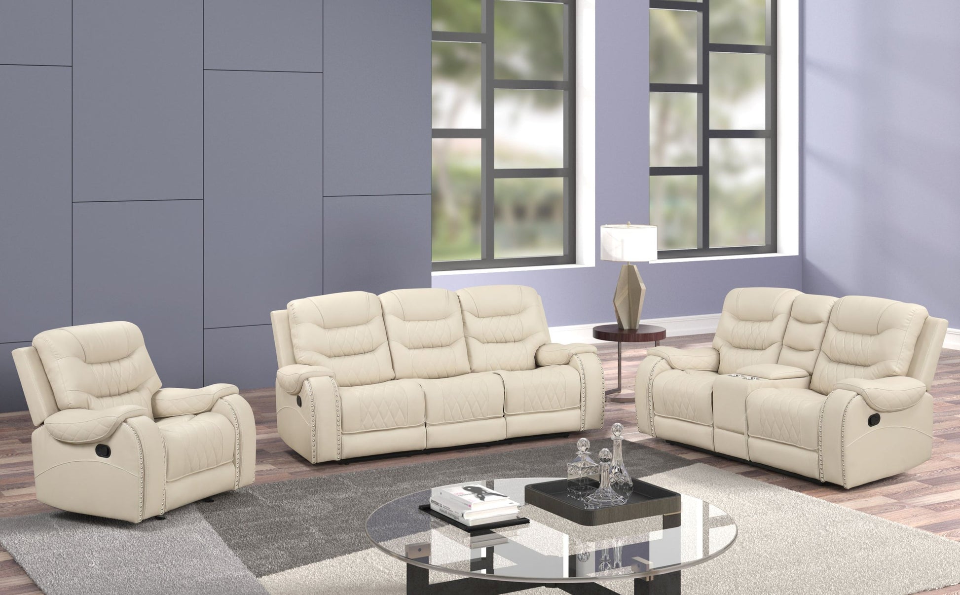 Ashley Cream Oversized 3-Piece Reclining Living Room Set