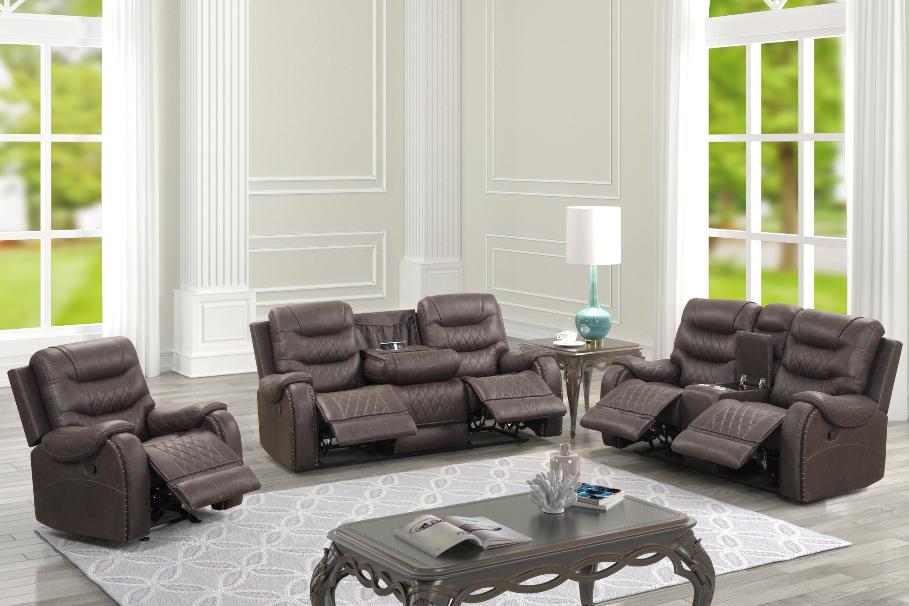 Ashley Chocolate Oversized 3-Piece Reclining Living Room Set