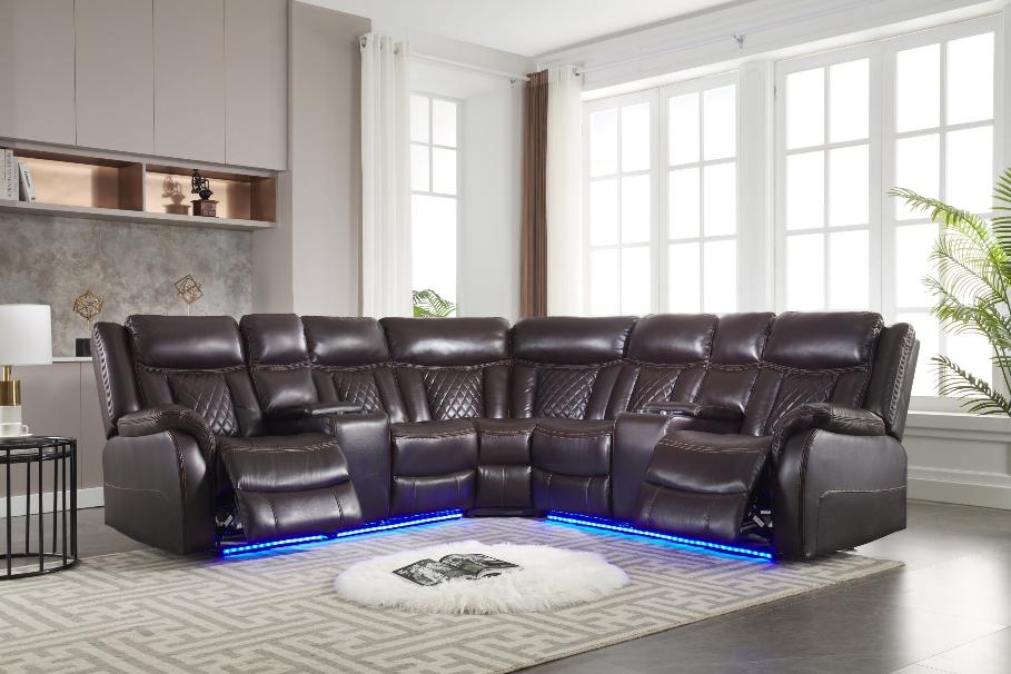 Batman Espresso Power Reclining Sectional