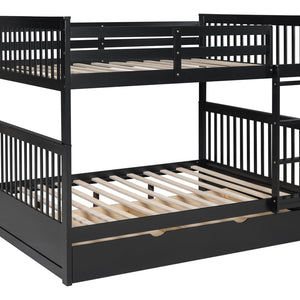 BB32 Full/Full Bunk Bed w/Twin Trundle Black