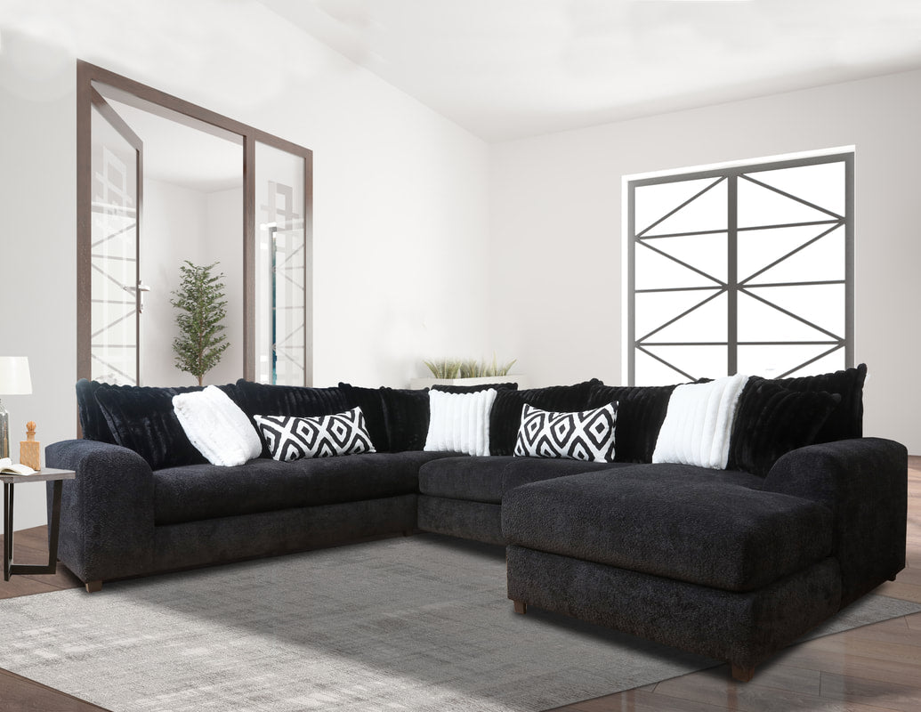 938 Black - Oversized Sectional