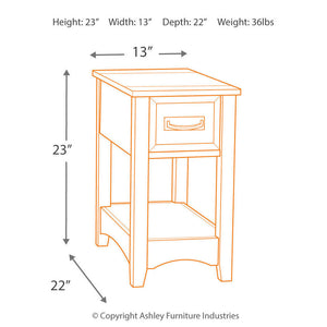 Breegin Brown Chairside End Table