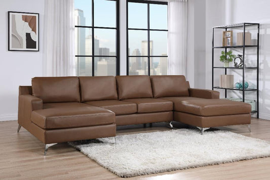 Candace Saddle Double Chaise Sectional