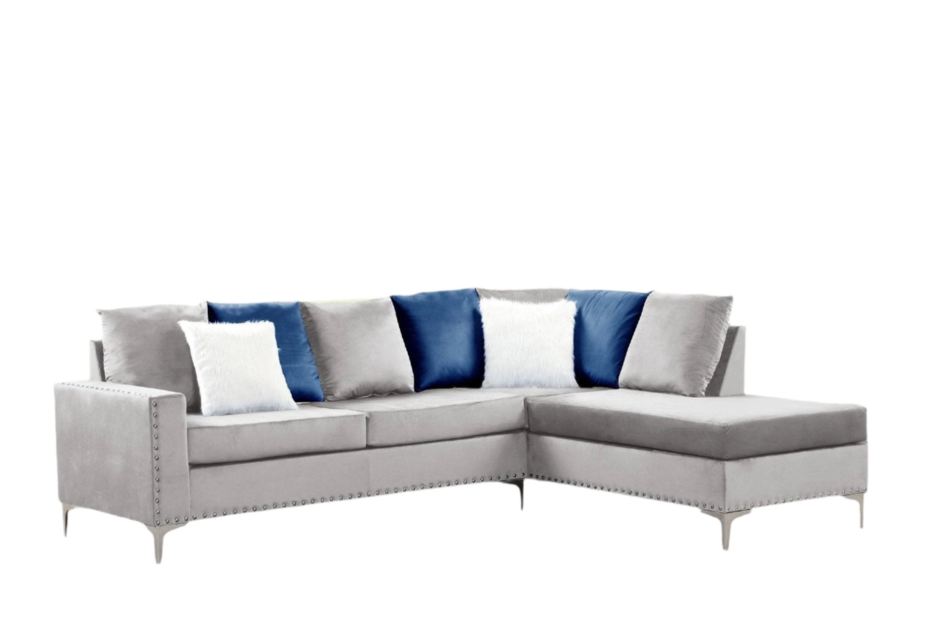 Cindy Neo Silver Reversible Sectional