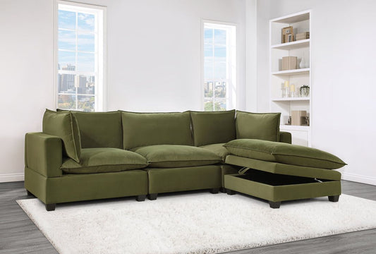 Sky Green Linen Modular Sectional