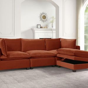 Sky Rust Linen Modular Sectional