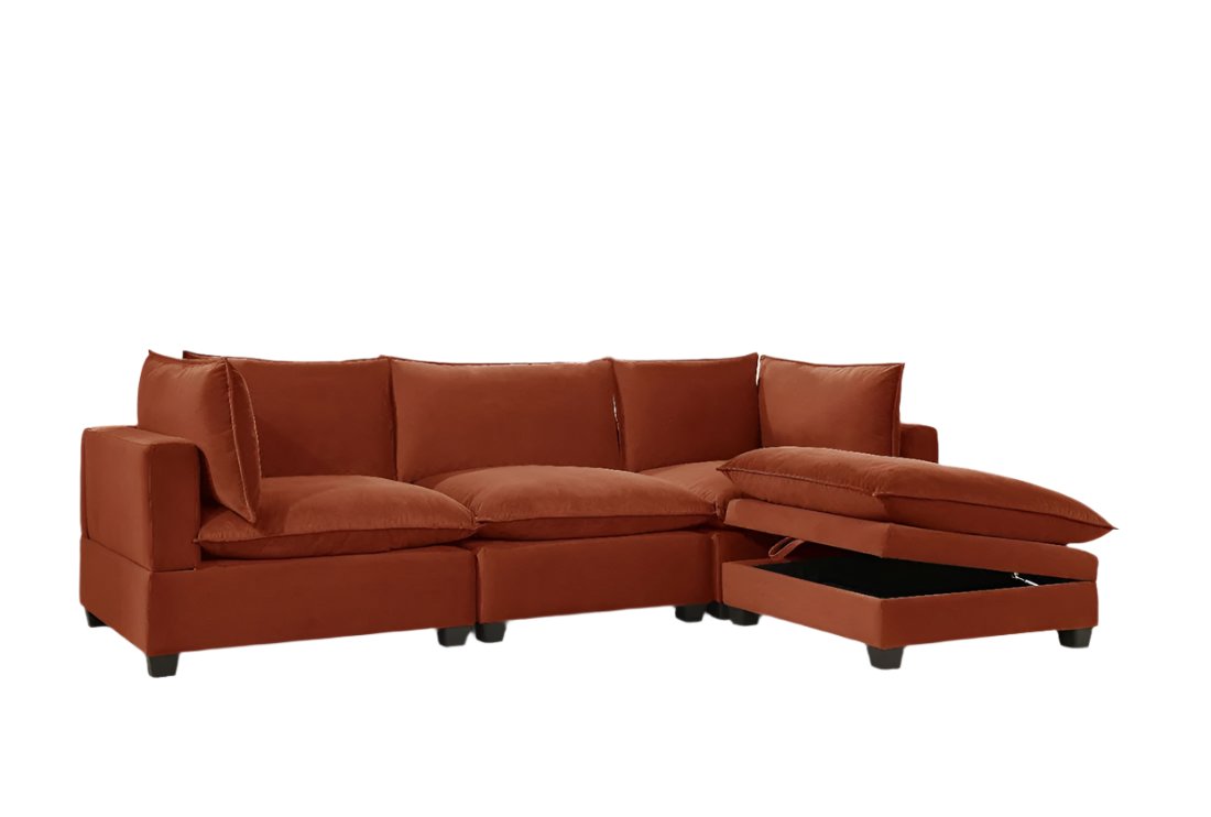 Sky Rust Linen Modular Sectional