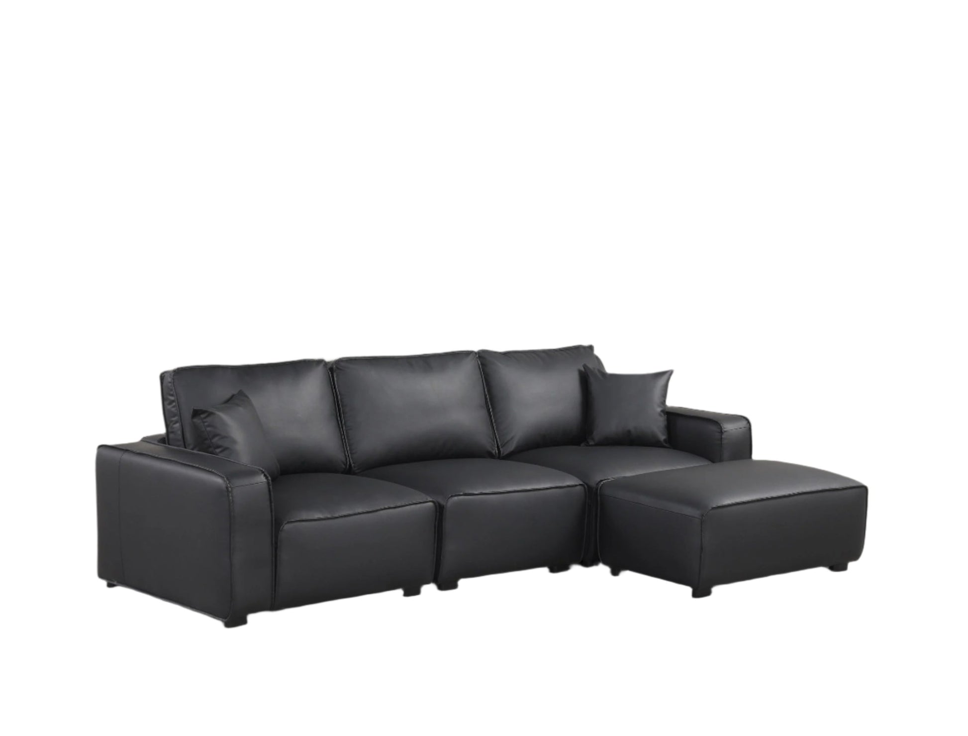 Columbia Black Leather Sectional