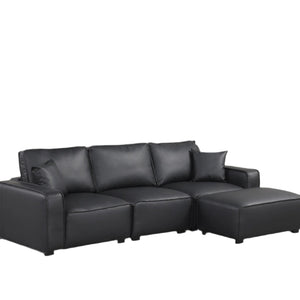 Columbia Black Leather Sectional