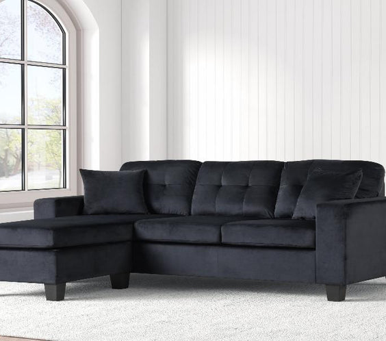 Cris Black Reversible Sectional