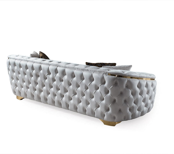 Lupino Ivory Velvet Loveseat