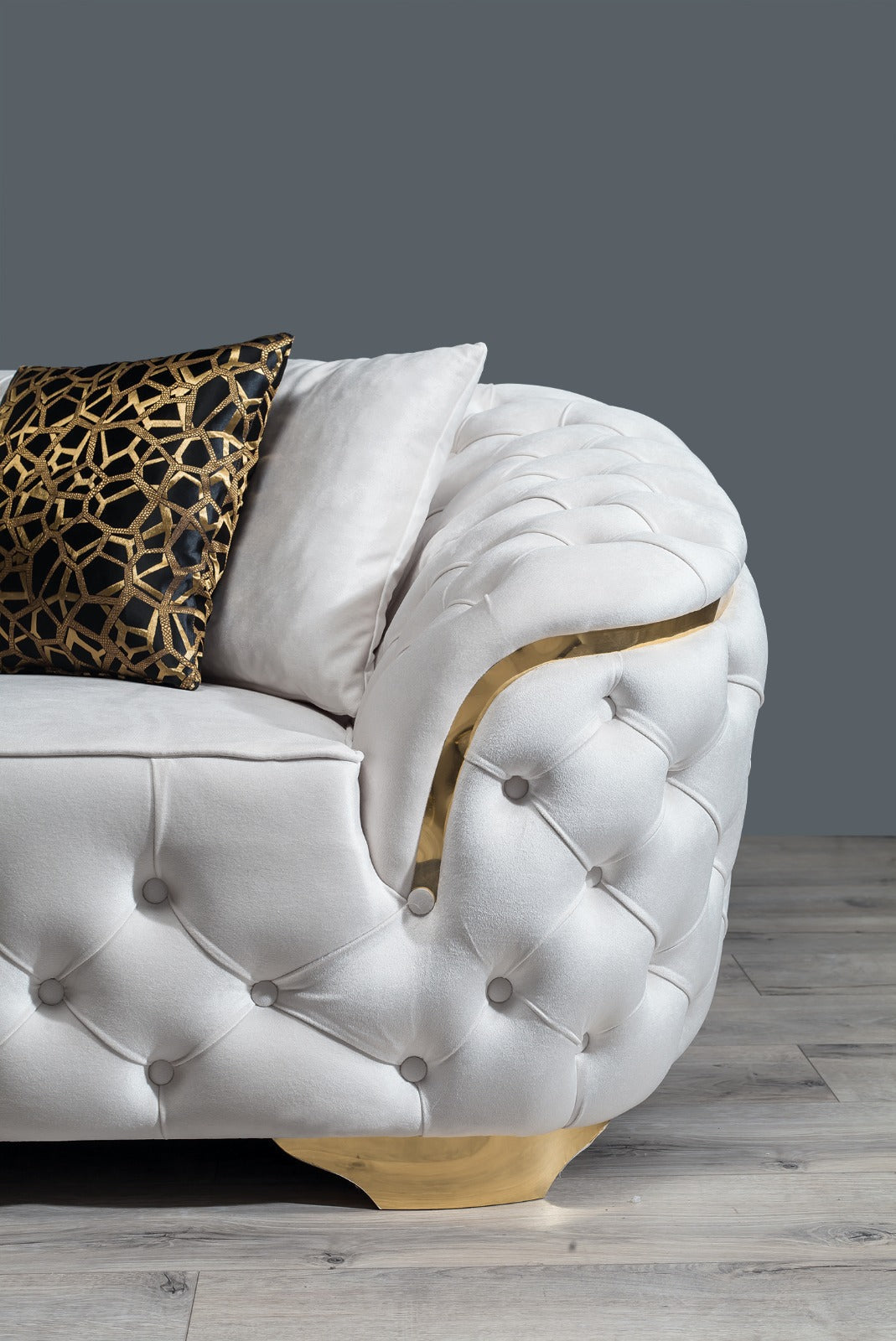 Lupino Ivory Velvet Loveseat