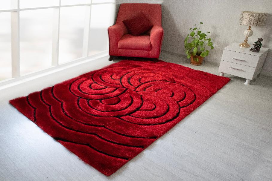 3D Shaggy RED Area Rug - 3D999