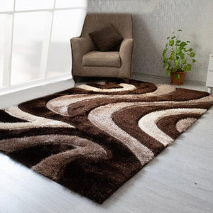 3D Shaggy BROWN Area Rug - 3D444