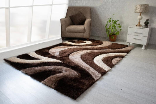 3D Shaggy BROWN Area Rug - 3D444