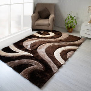 3D Shaggy BROWN Area Rug - 3D444