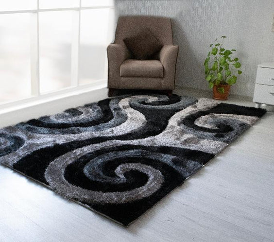 3D Shaggy GRAY Area Rug - 3D555