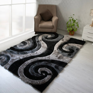 3D Shaggy GRAY Area Rug - 3D555