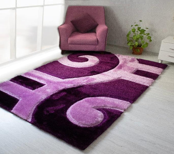 3D Shaggy PURPLE Area Rug - 3D666