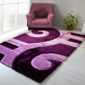 3D Shaggy PURPLE Area Rug - 3D666