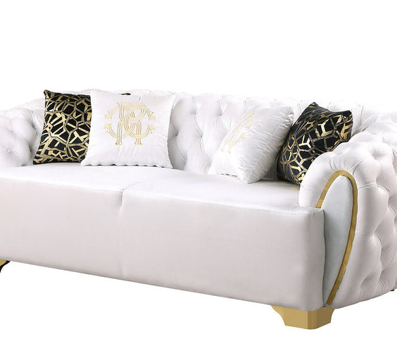 S2004 Mila sofa and loveseat (White)