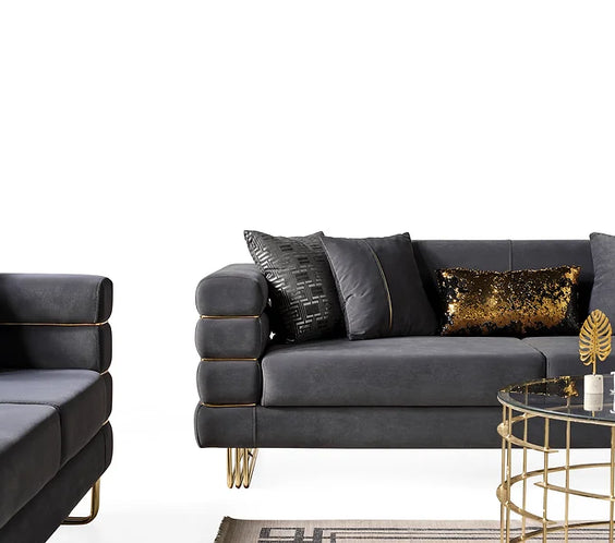 Luma Grey sofa and loveseat