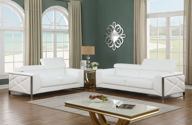 MI-989 Giorgio (White) sofa & loveseat