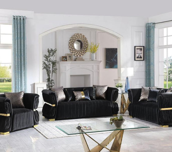 S2003 Anna (Black) SOFA & LOVESEAT