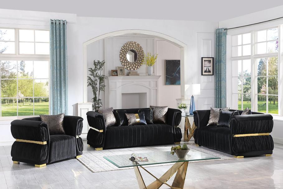 S2003 Anna (Black) SOFA & LOVESEAT