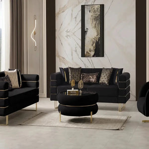 Luma Black sofa and loveseat